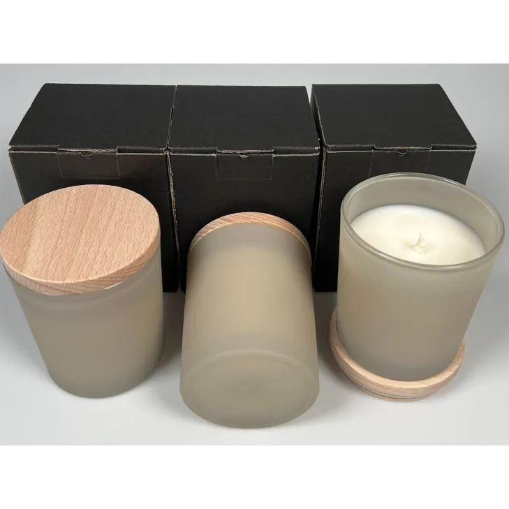 Świeca sojowa zapachowa w szkle szary mat - bawełniany knot 245 ml